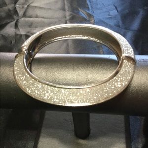 Pave Clear Stone Hinge Clamp Bangle NWT